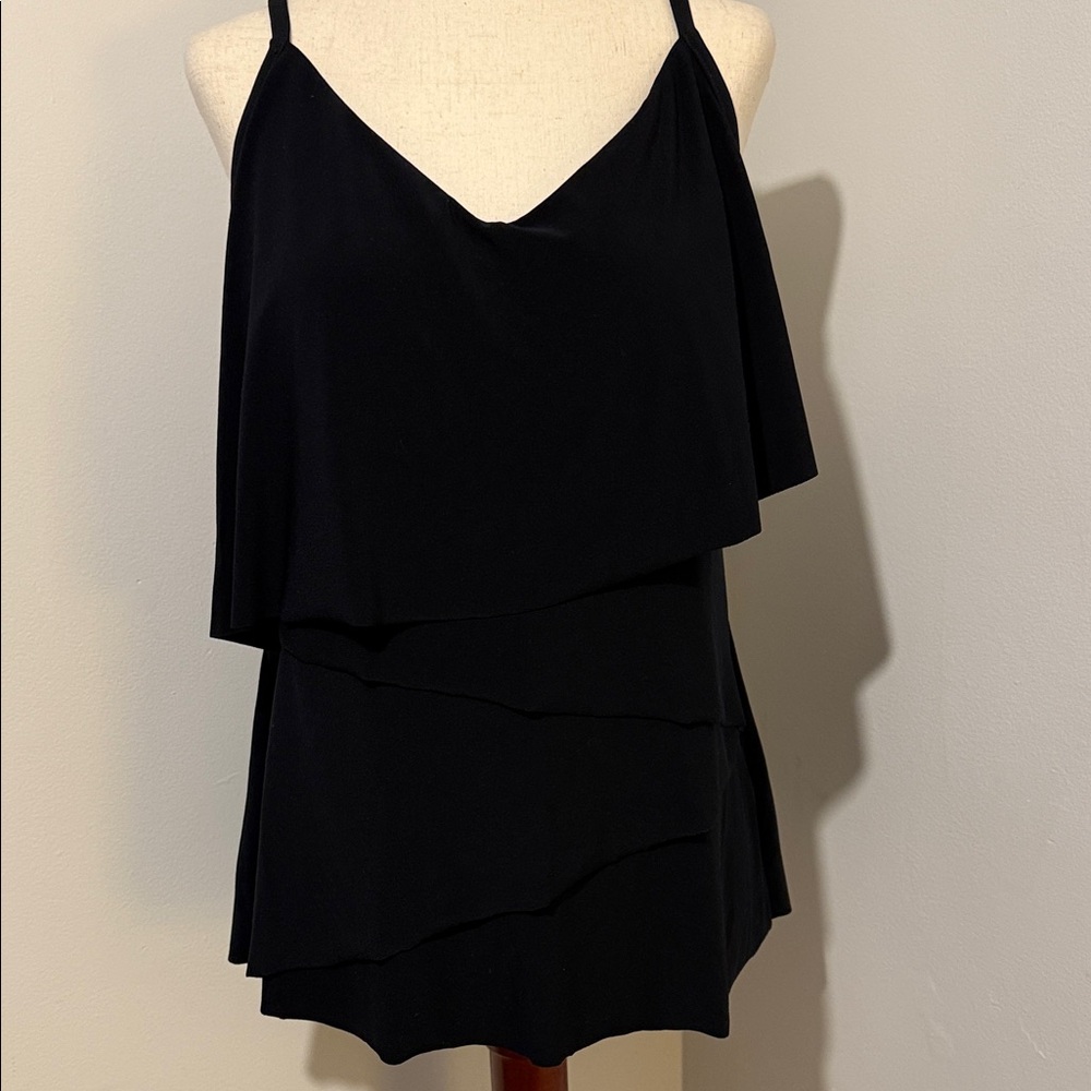 Miraclesuit Black Layered Swim Tankini Top